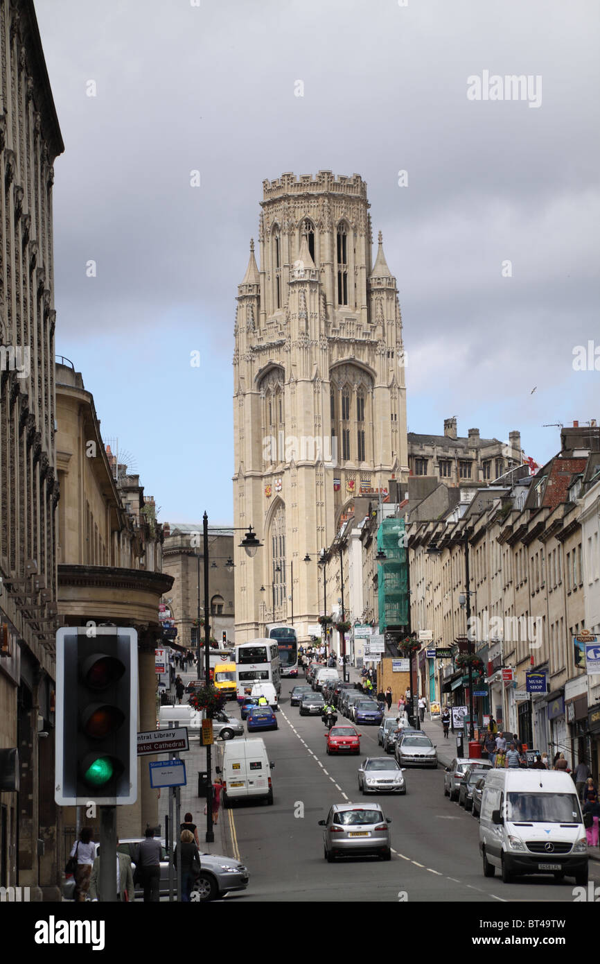 Wills Memorial Building e Park Street a Bristol City Inghilterra. Foto Stock