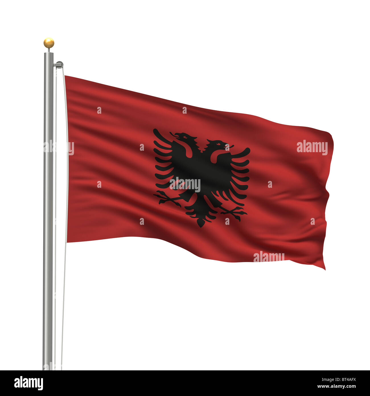 Bandiera dell'Albania Foto Stock