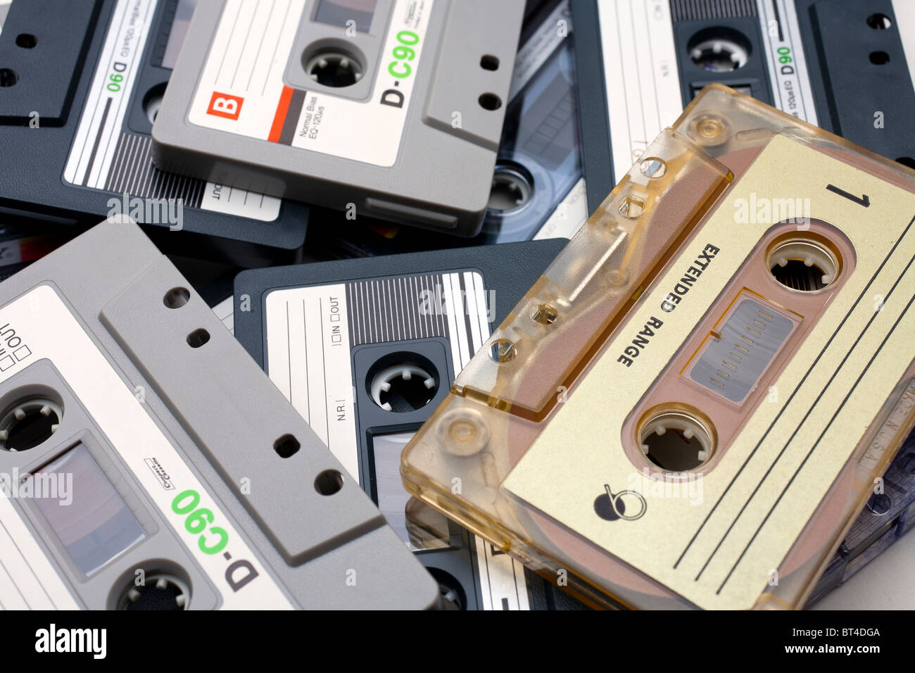 Mazzetto di audio cassette a nastro. Foto Stock