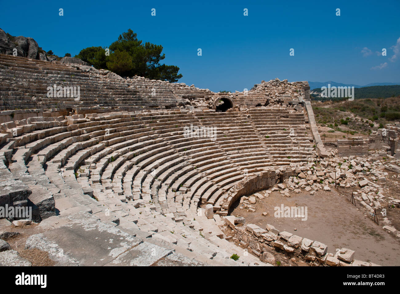 Anfiteatro romano a Patara nel sud della Turchia sulla Via Licia Foto Stock