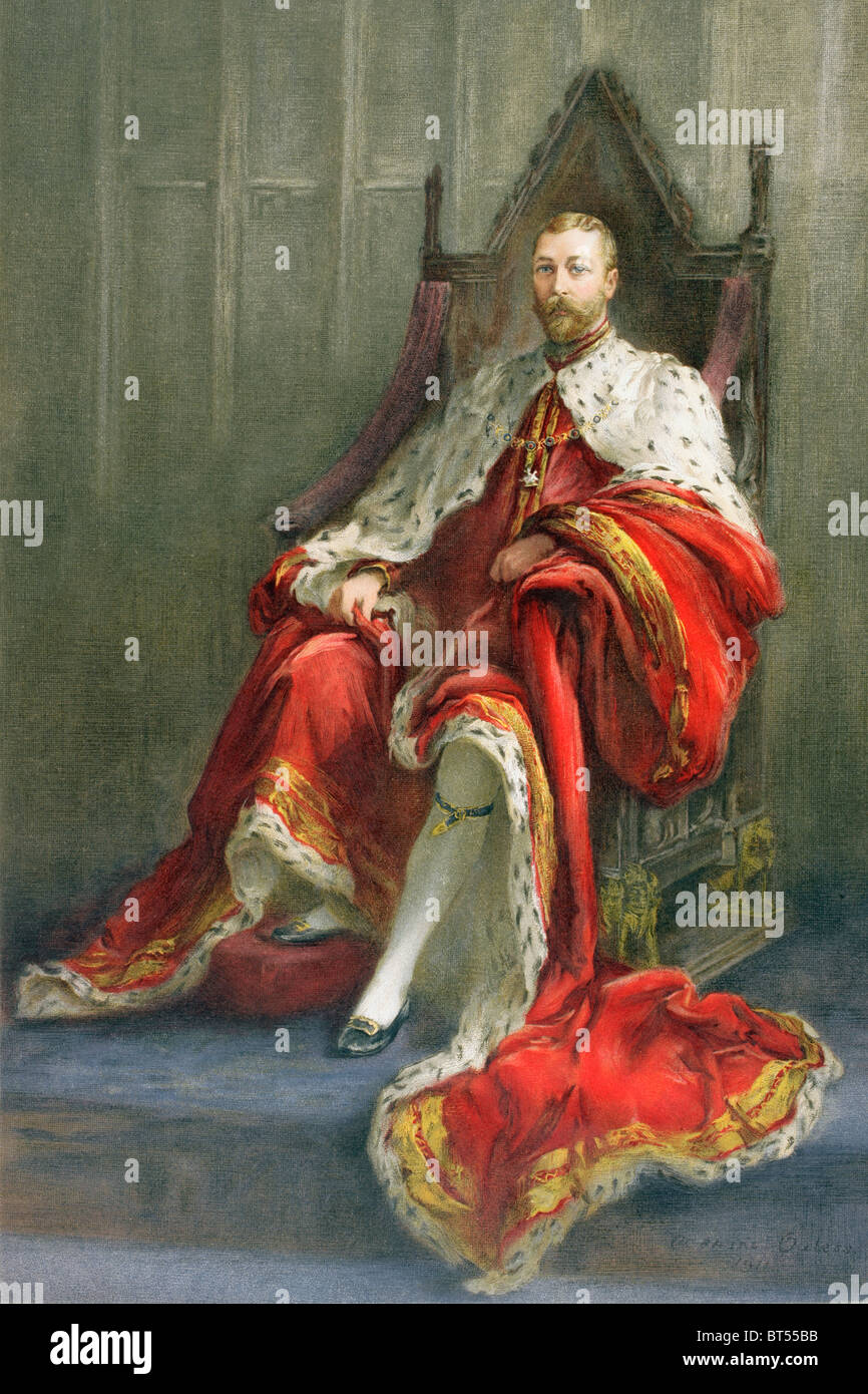 George V, George Frederick Ernest Albert, 1865 - 1936, nel 1910 l'anno della sua incoronazione. Re del Regno Unito Foto Stock