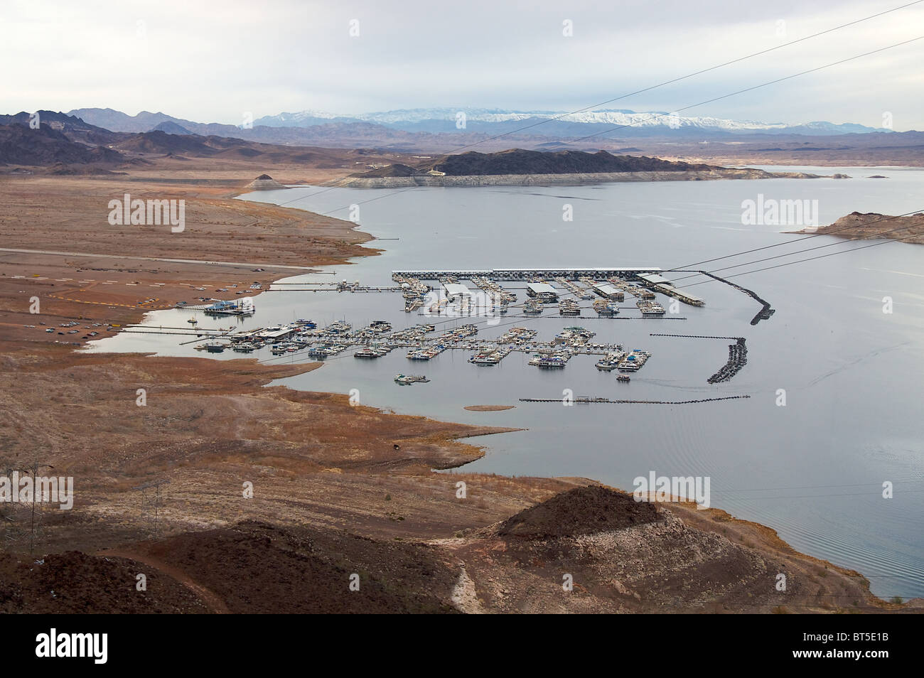 Una vista del Lago Mead, dall'alto. Il lago Mead è il serbatoio più grande negli Stati Uniti Foto Stock