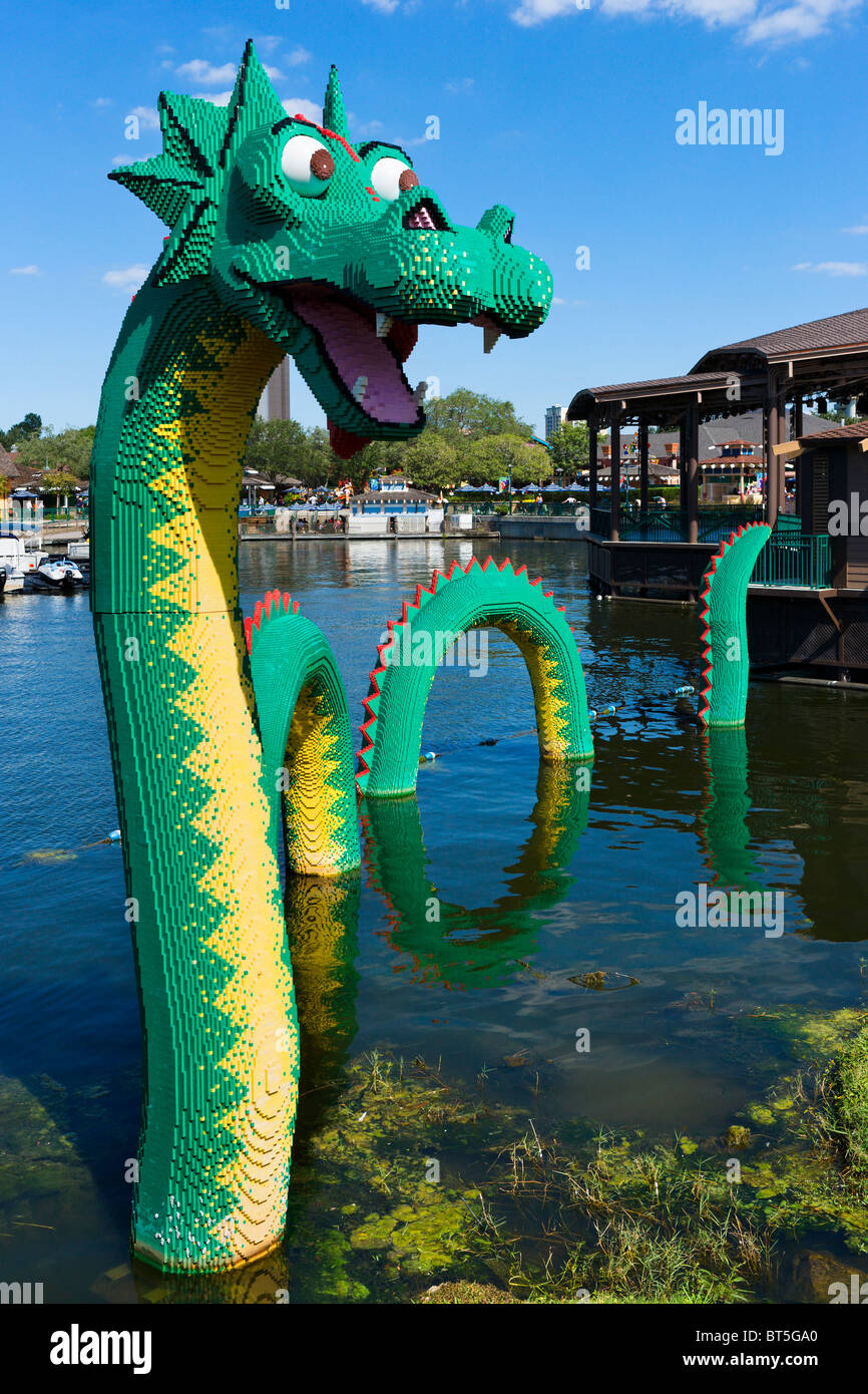 Lego mostro marino, al Mercato di Downtown Disney, Lake Buena Vista Orlando, Florida centrale, STATI UNITI D'AMERICA Foto Stock