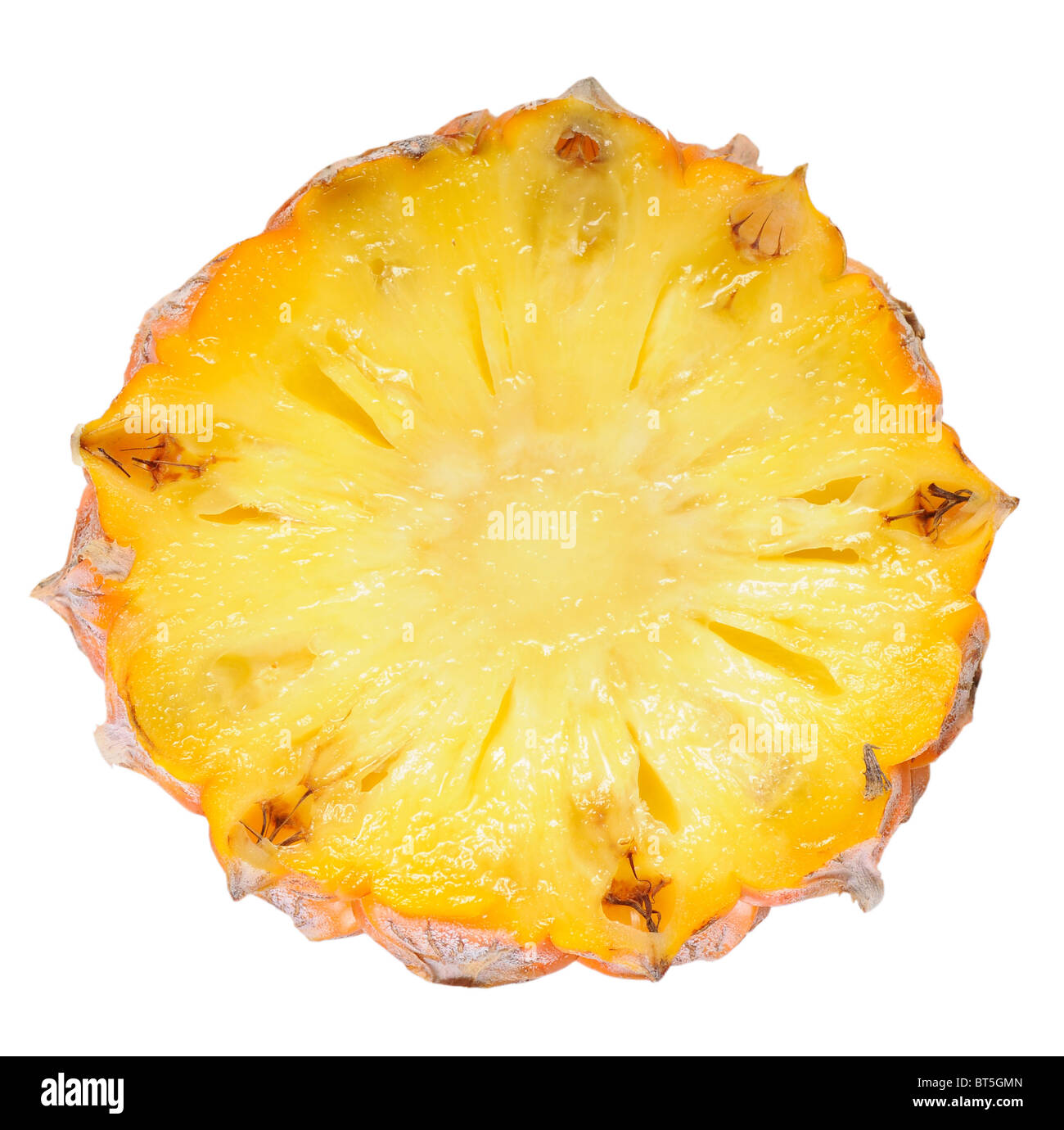 Isolato fetta di ananas su bianco Foto Stock