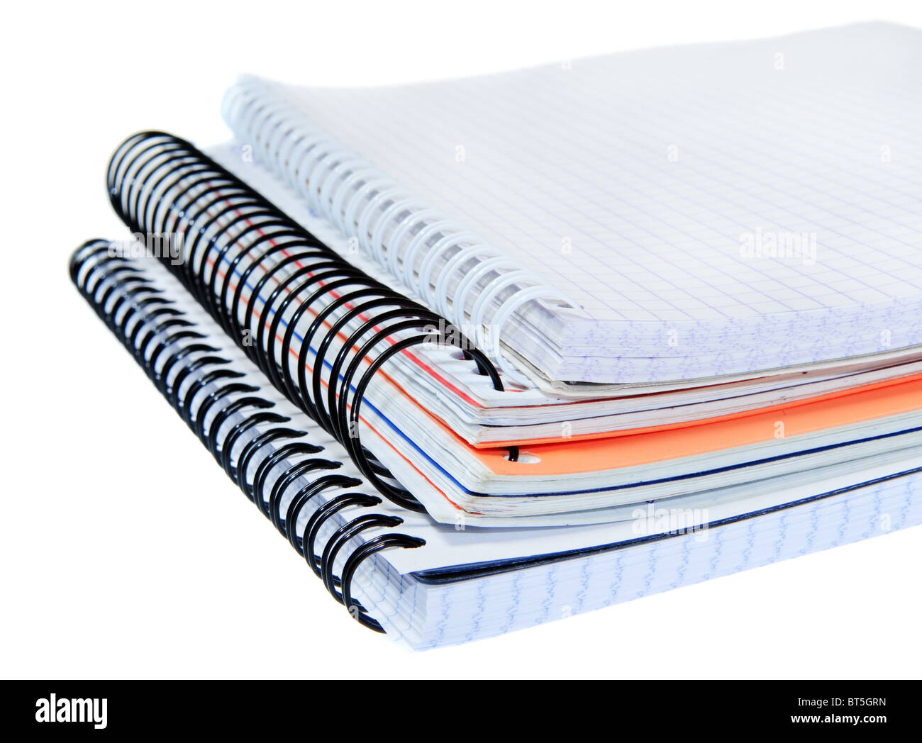 Un notebook a spirale stretta verso l'alto. Può essere utilizzato come sfondo Foto Stock