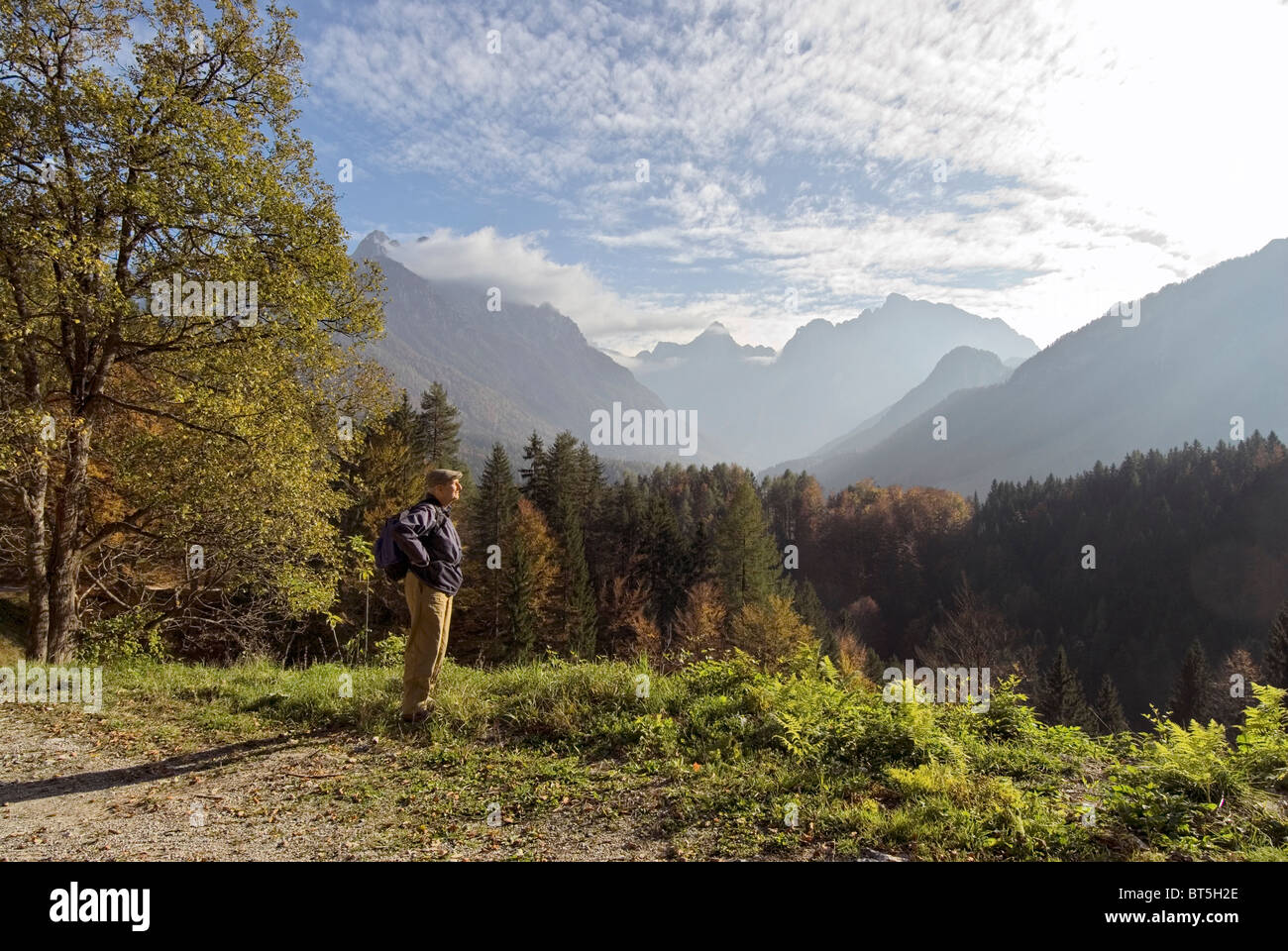 Passeggiate nelle montagne della Slovenia Foto Stock