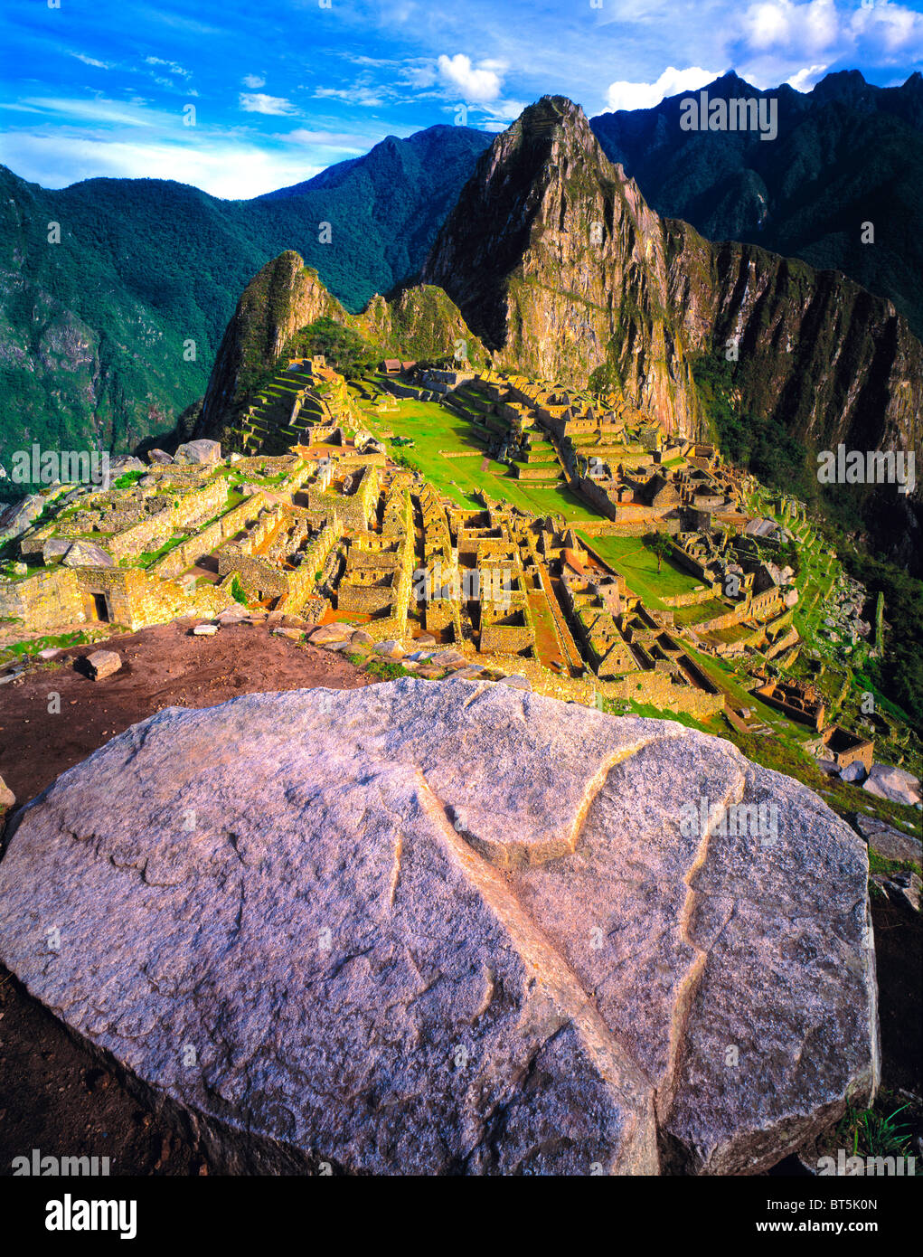 Machu Picchu, montagne delle Ande, Perù, Machu Picchu National Park, la Città perduta degli Incas/Inca Trail, Fiume Urubamba, scoperto 1 Foto Stock