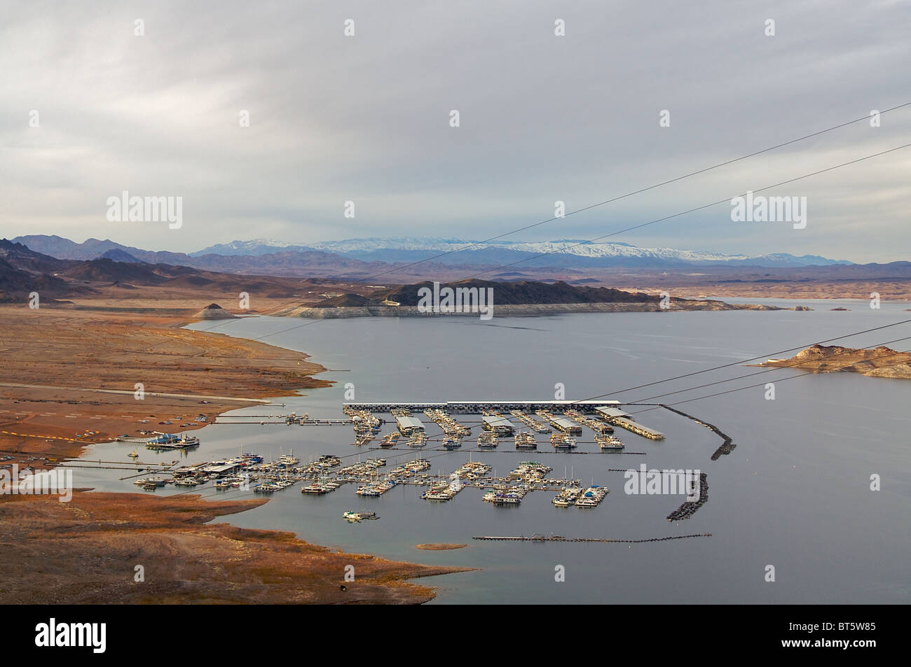 Una vista del Lago Mead, dall'alto. Il lago Mead è il serbatoio più grande negli Stati Uniti Foto Stock