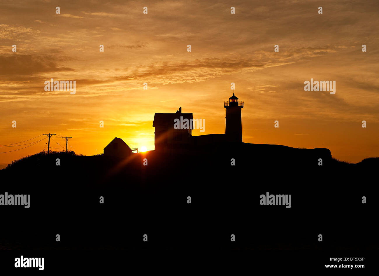 Nubble faro, Cape Neddick, York, Maine, Stati Uniti d'America Foto Stock