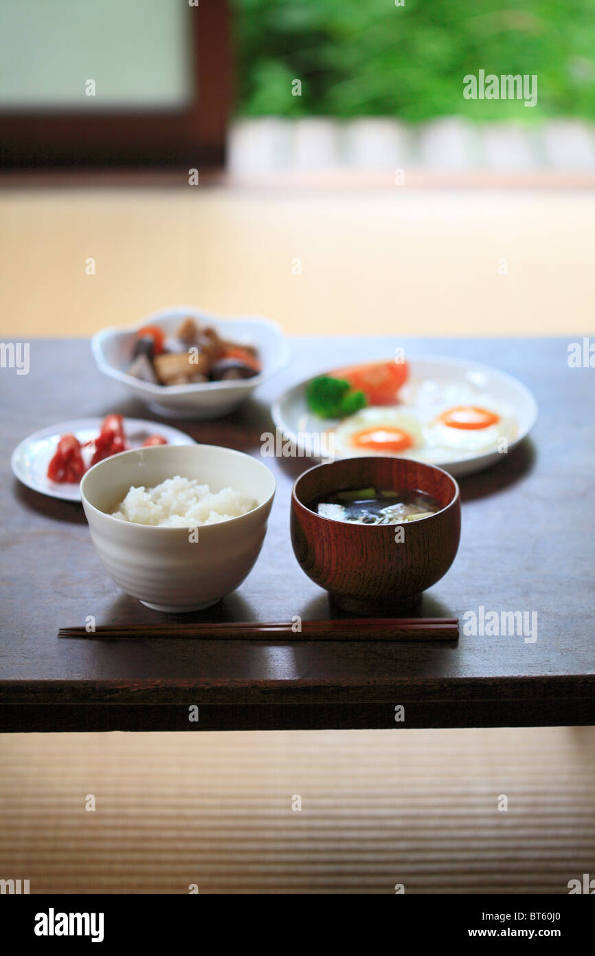 La cucina giapponese prima colazione Foto Stock