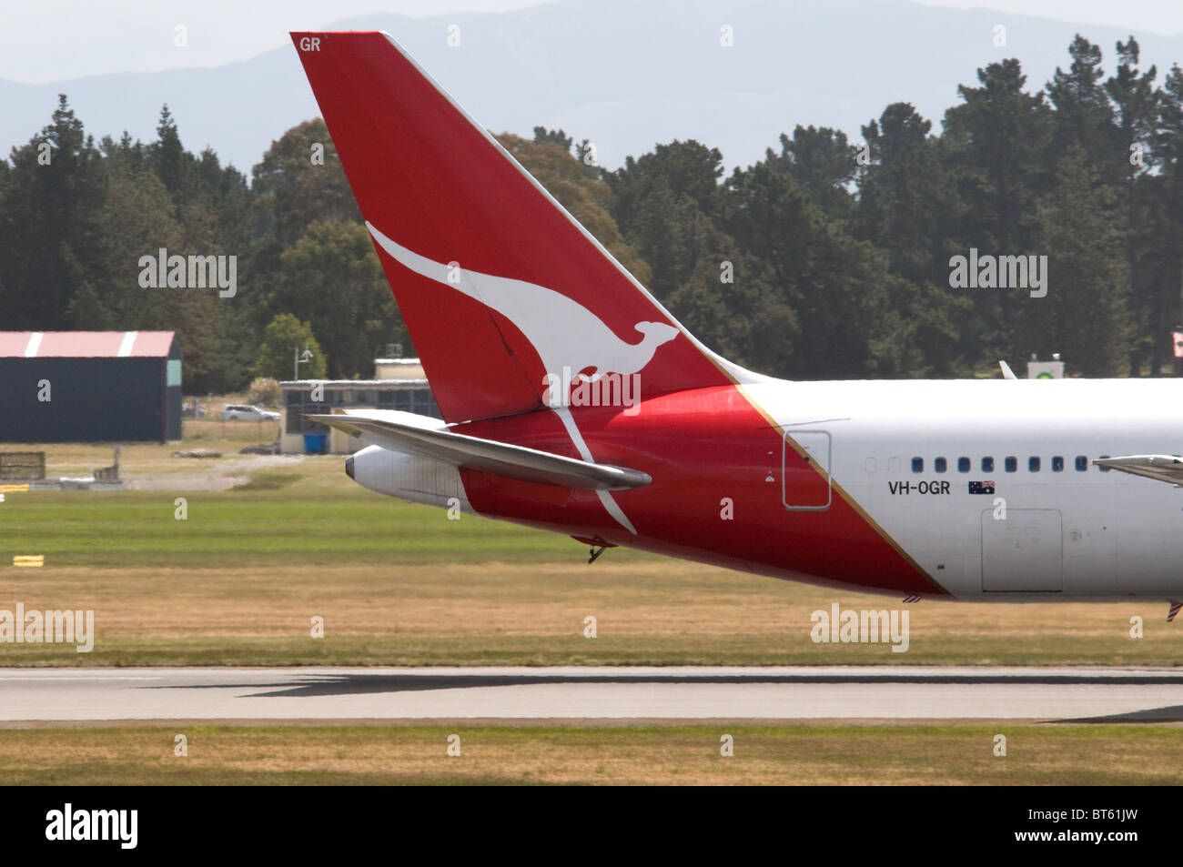 Compagnia australiana di coda insegne logo kangaroo 330, 737, 767, a330, aria, Airbus, aeromobili, aereo di linea, aereo, aeroporto, grembiule, un Foto Stock
