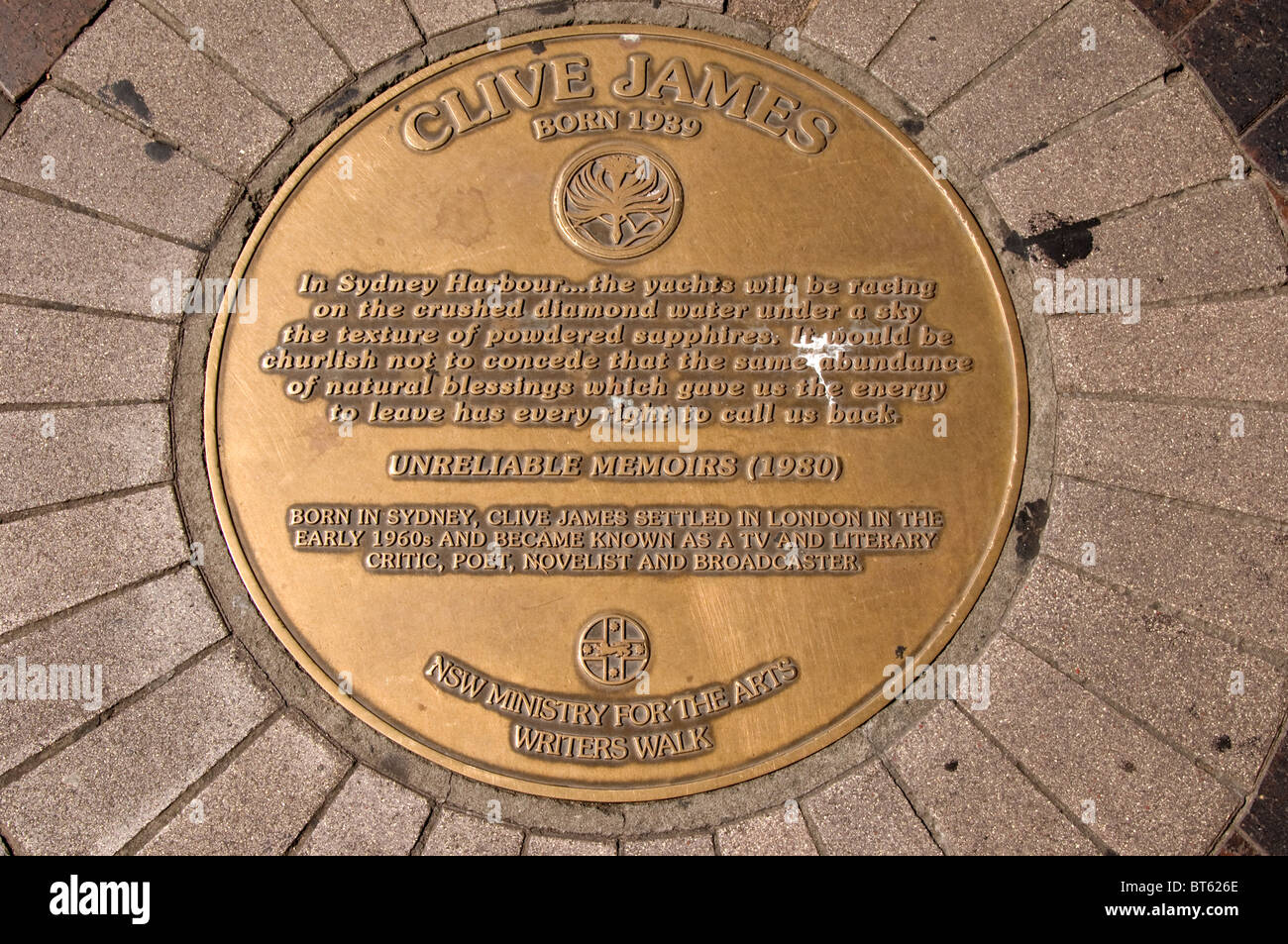 Persone famose in australia australian australiani aussies australiano Sydney Harbour marciapiede marciapiede in ottone piastra nome astratto, età, Foto Stock