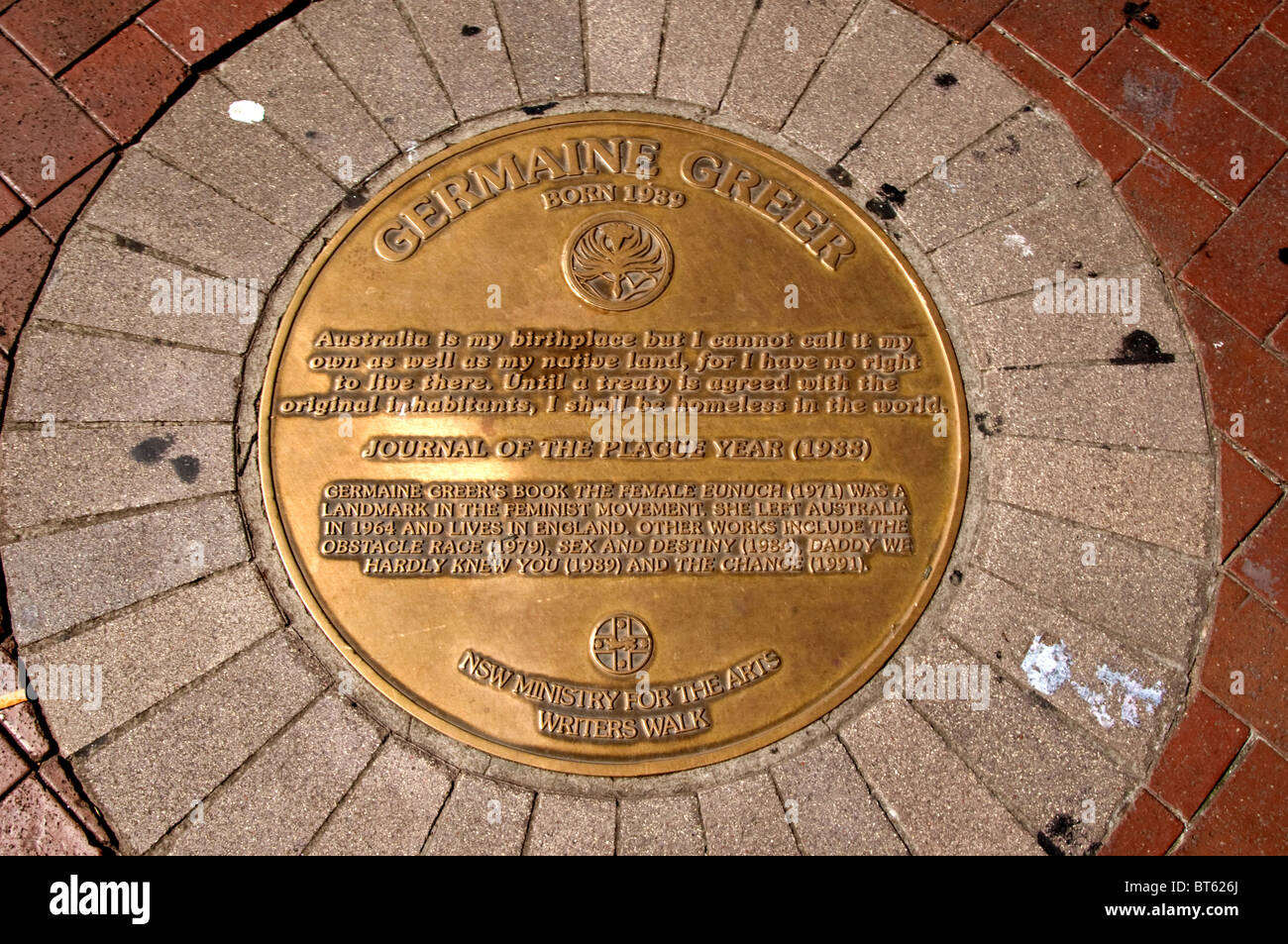 Persone famose in australia australian australiani aussies australiano Sydney Harbour marciapiede marciapiede in ottone piastra nome astratto, età, Foto Stock