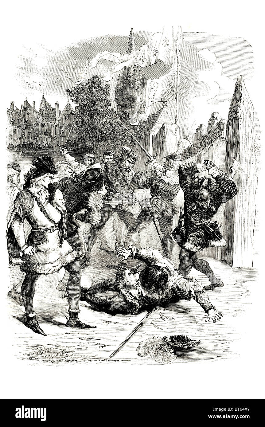 L'assassinio del duca di Borgogna Duc De Bourgogne titolo a carico righelli Ducato di Borgogna, Burgundi ad ovest del fiume Saone 843 era al Foto Stock