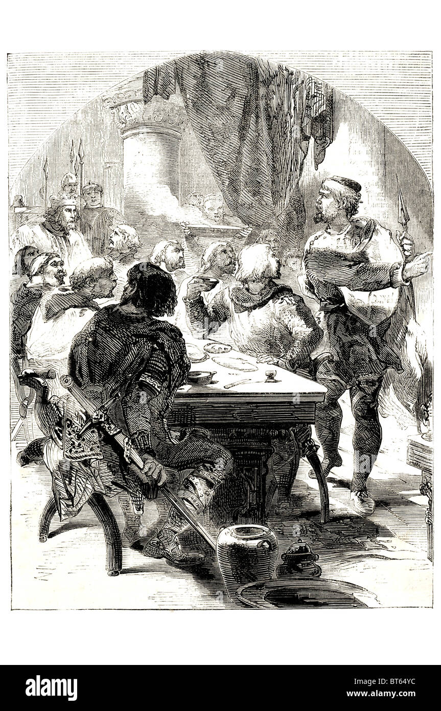 Banchetto da re harold news di invasione dei Normanni Harold Godwinson (o Harold II) (vecchio inglese: Harold Gōdwines sunu) (c. 1022 Foto Stock