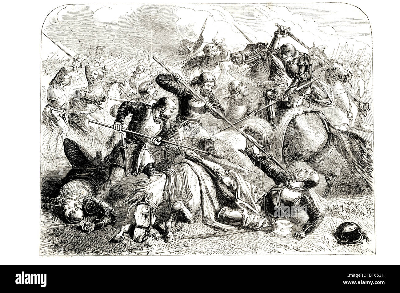 La morte del conte di shrewsbury ucciso Battaglia di Northampton 1460 Guerre di rose. Peerage dell'Inghilterra in 1442 quando Giovanni Talbot, 7 Foto Stock