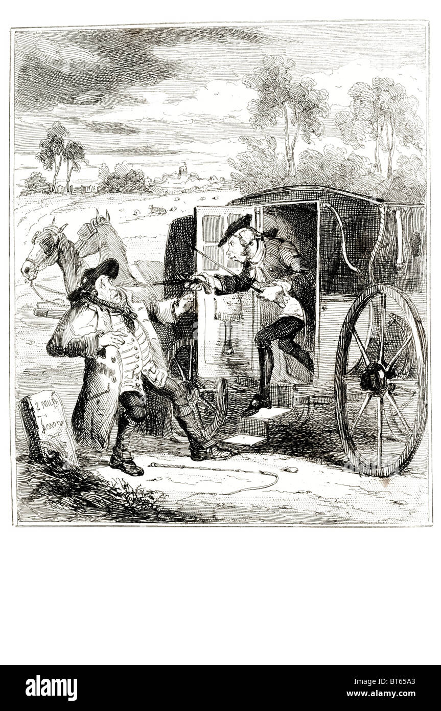 John Smith highwayman rapinare un hackney coachman ladro viaggiatori, cavallo; piede footpads. Montate i briganti Gran Bretagna Irlanda Foto Stock