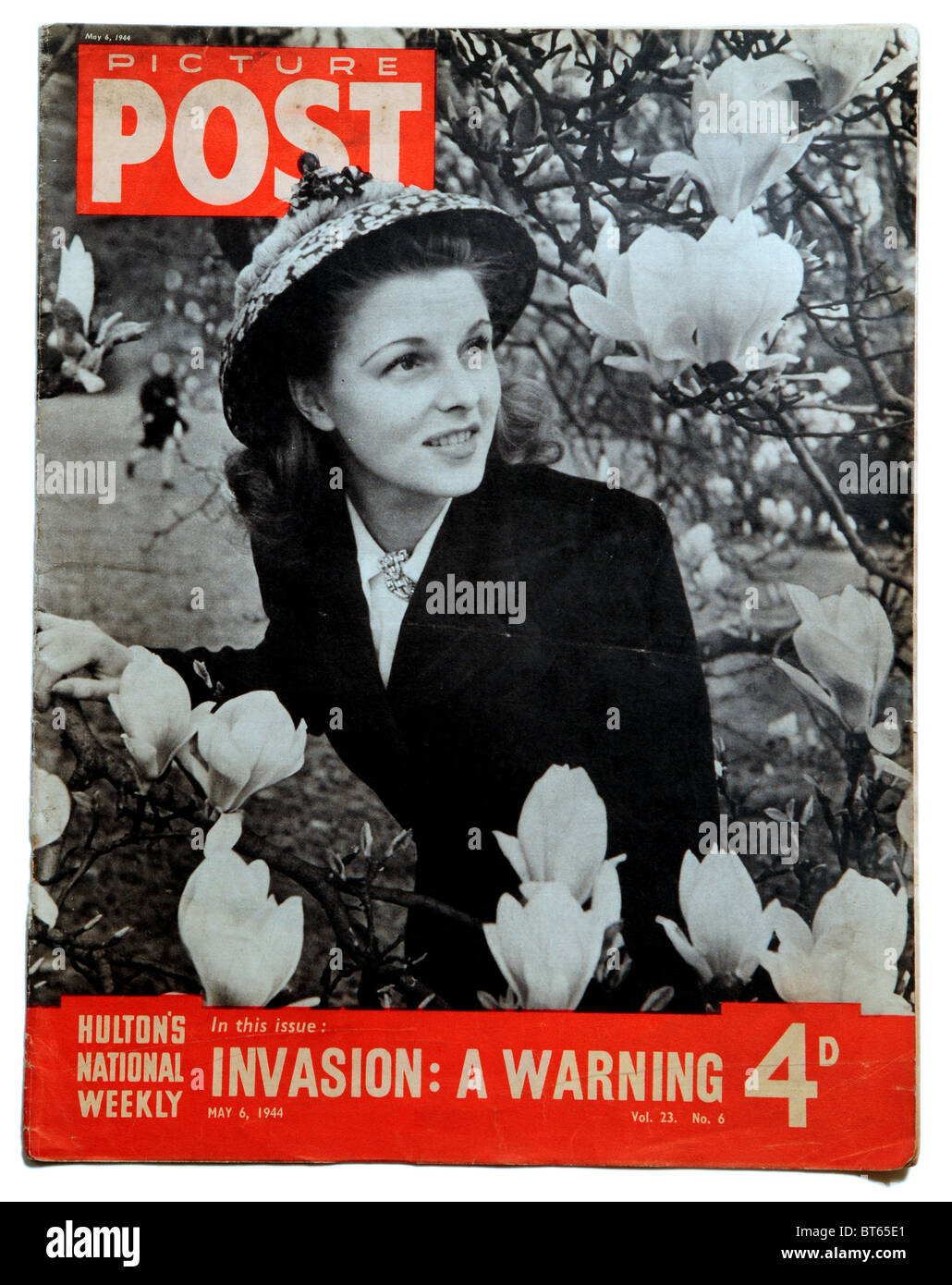 Magnola blossom spring lady hat femmina a 6 maggio 1944 Immagine Post photojournalistic prominente rivista pubblicata Regno Unito 19 Foto Stock