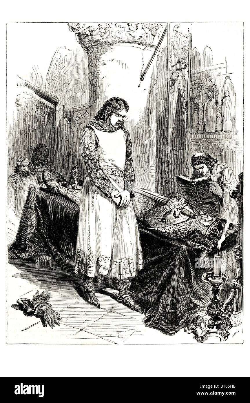 Richard coeur de lion accanto al corpo del padre mi (8 settembre 1157 - 6 Aprile 1199), re d'Inghilterra 6 luglio 1189 il duca di Normandia Aq Foto Stock