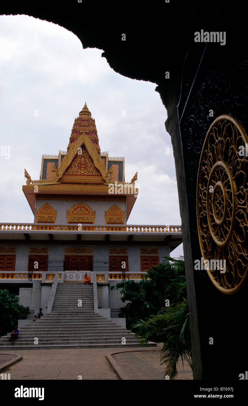 Esterno della Pagoda d'argento presso il Royal Palace- Phnom Penh Cambogia. Foto Stock