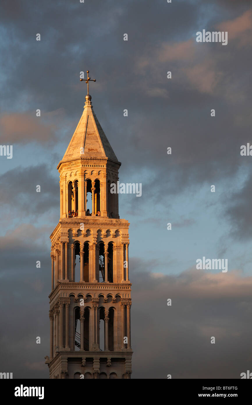 Croazia, Split, cattedrale, Torre Foto Stock