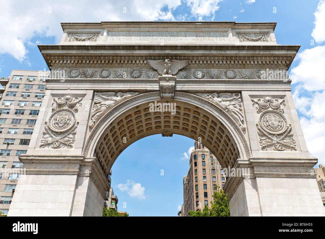 Washington Square Park Archway, New York City Foto Stock