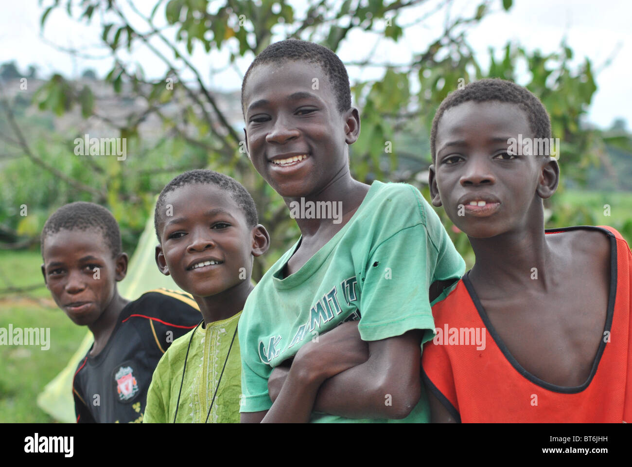 Bambini sorridenti, Costa d Avorio, Africa occidentale Foto Stock