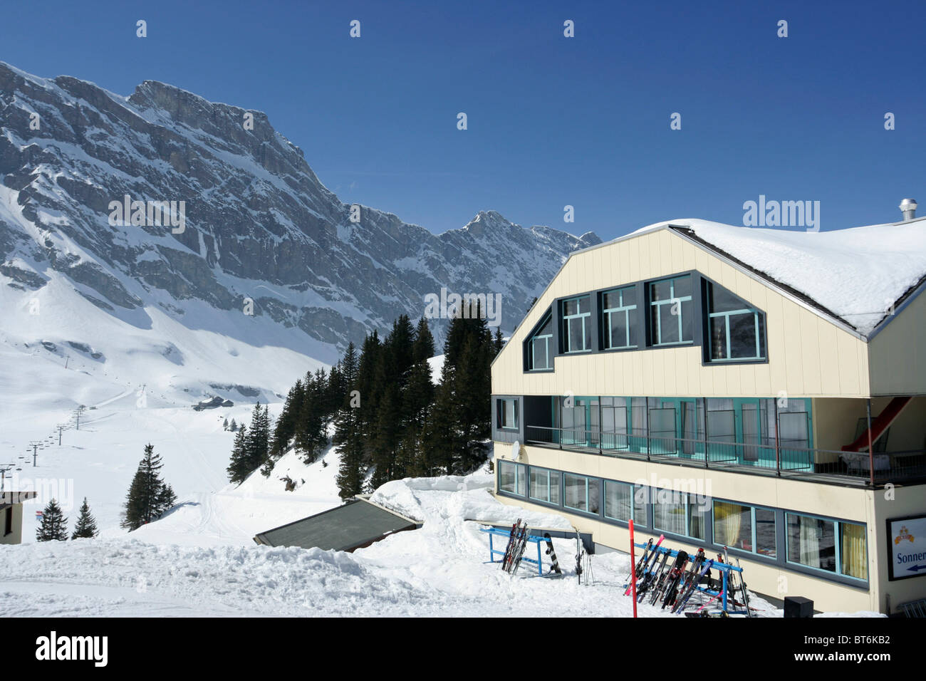 Stazione sciistica a Monte Titlis in Svizzera. Foto Stock