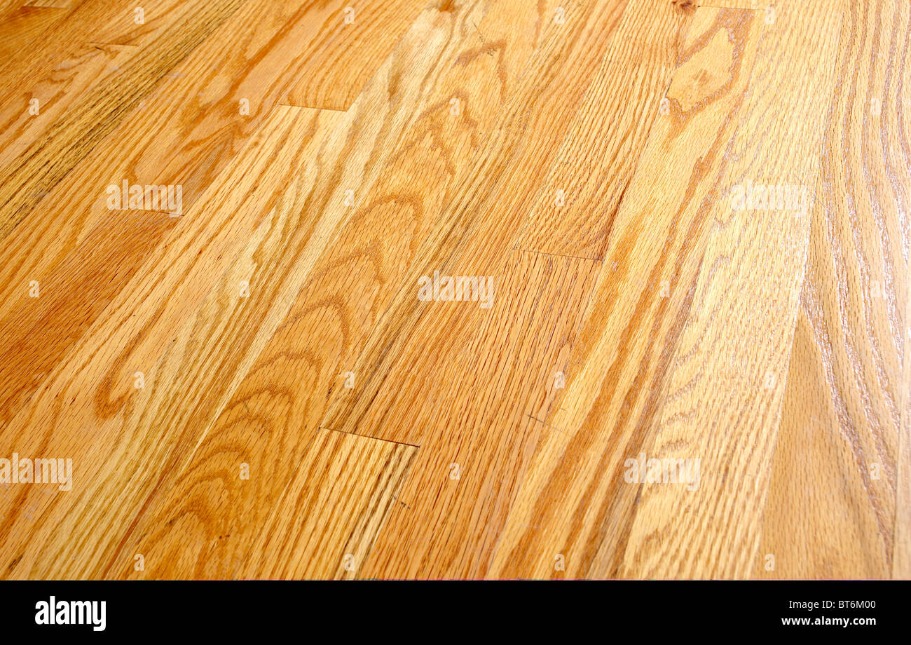 vista rialzata, pavimento in legno in camera Foto Stock