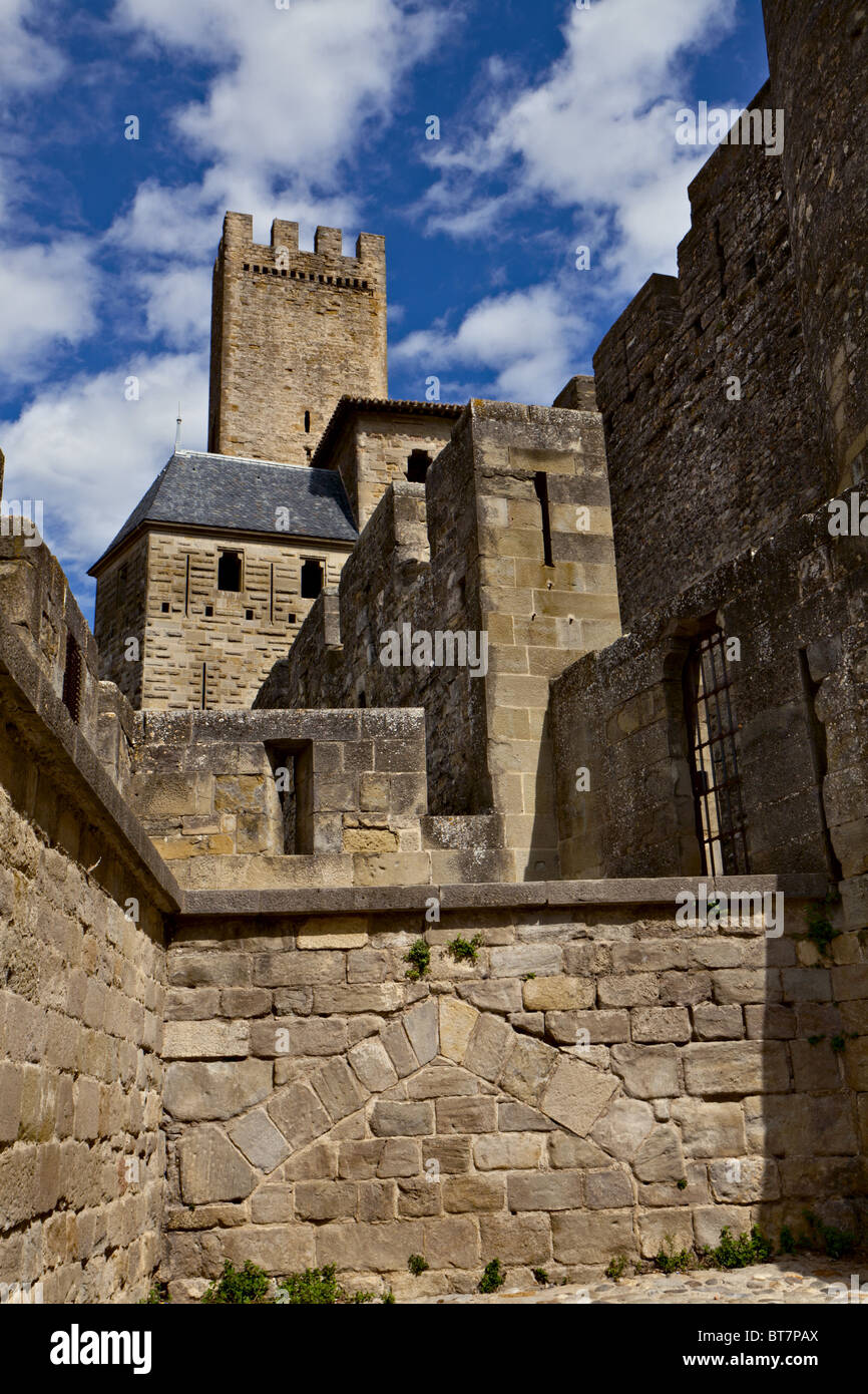 Chateau Comtal della fortezza di Carcassonne, Francia, Europa Foto Stock