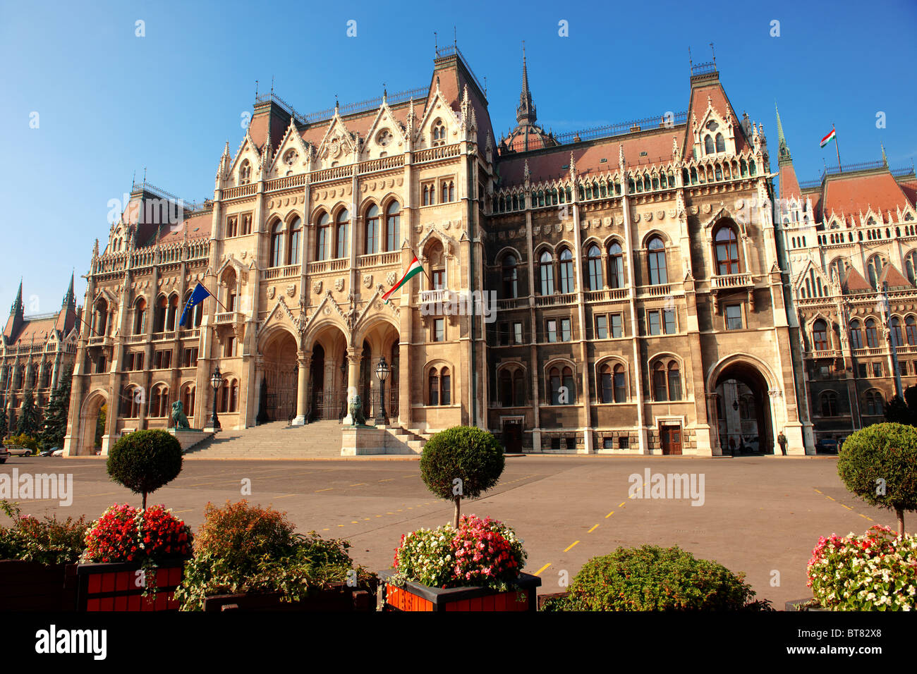 La nazionale ungherese di assemblaggio. Il Parlamento (Országház), Budapest Ungheria Foto Stock