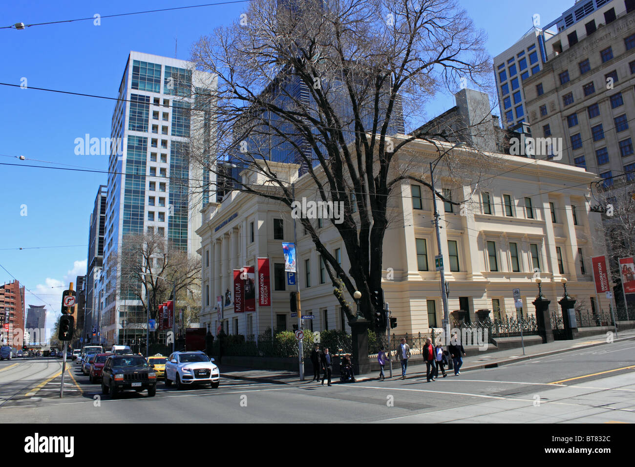 Museo dell'immigrazione all'angolo di Flinders Street e Market Street, Melbourne CBD, Victoria, Australia, Oceania Foto Stock