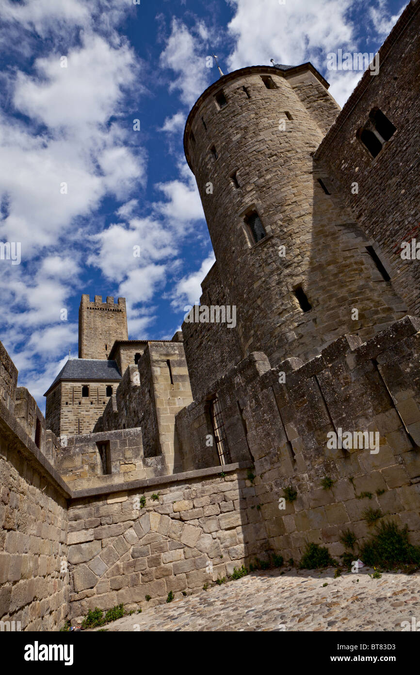 Chateau Comtal della fortezza di Carcassonne, Francia, Europa Foto Stock