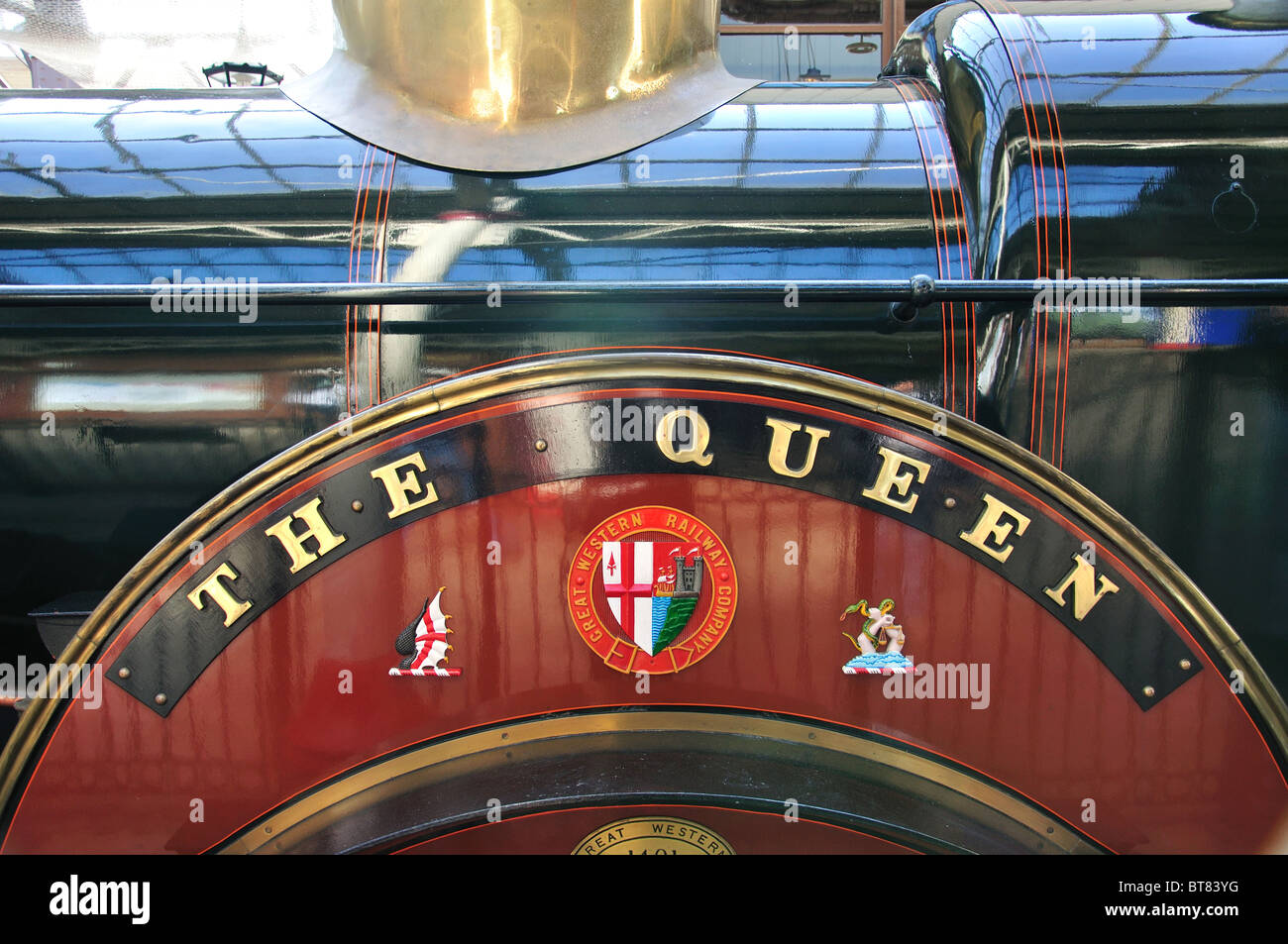 La "regina" locomotiva a vapore, Royal Windsor Stazione, Windsor, Berkshire, Regno Unito Foto Stock