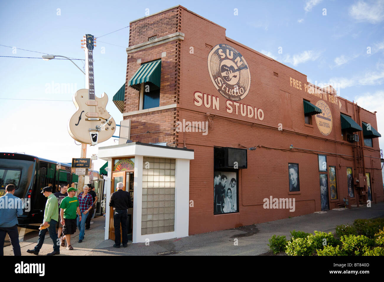 Esterno e l'entrata principale del Sun Studio, Memphis, TN, Foto Stock