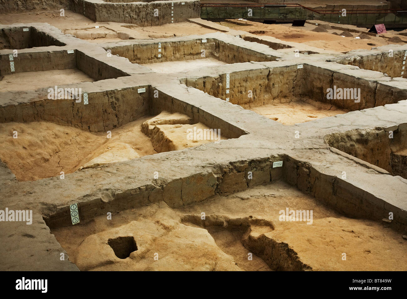 Interno del Jinsha sito di scavo a Chengdu Cina Foto Stock