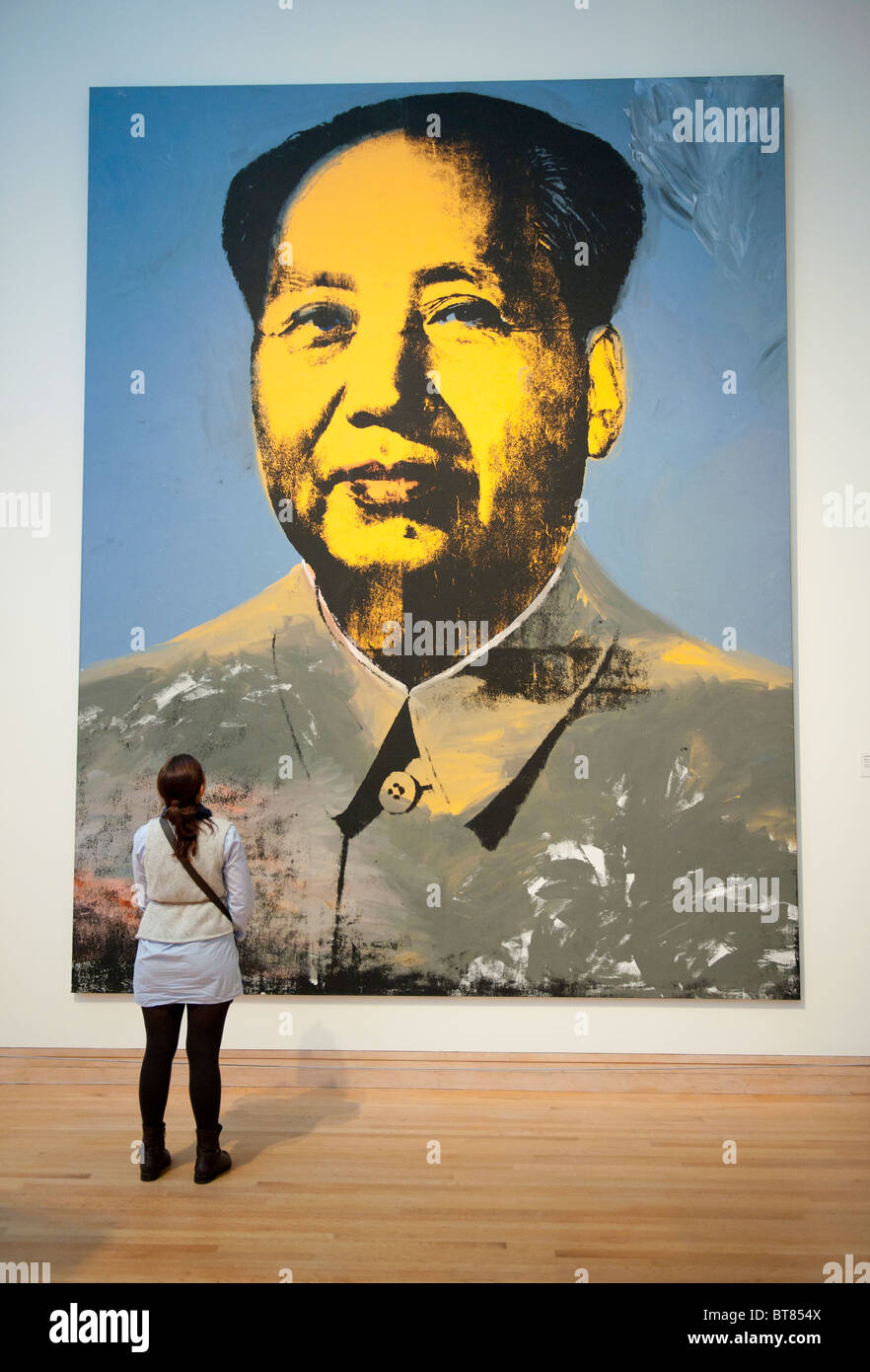 Ritratto di Mao di Andy Warhol al Metropolitan Museum of Art di Manhattan , New York City, Stati Uniti d'America Foto Stock