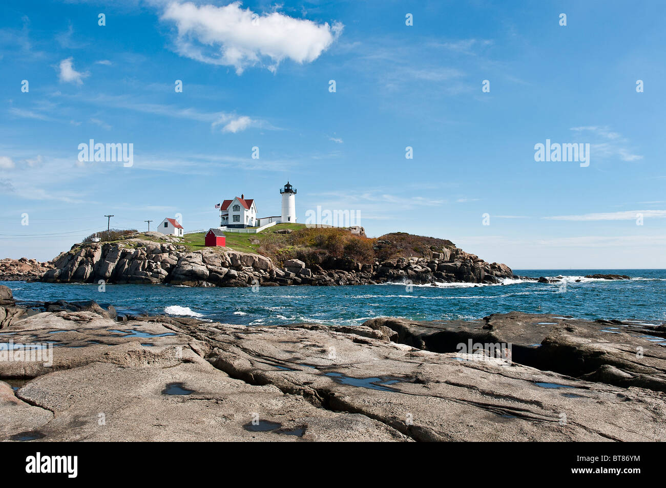 Nubble Luce, Cape Neddick, York, Maine, Stati Uniti d'America Foto Stock
