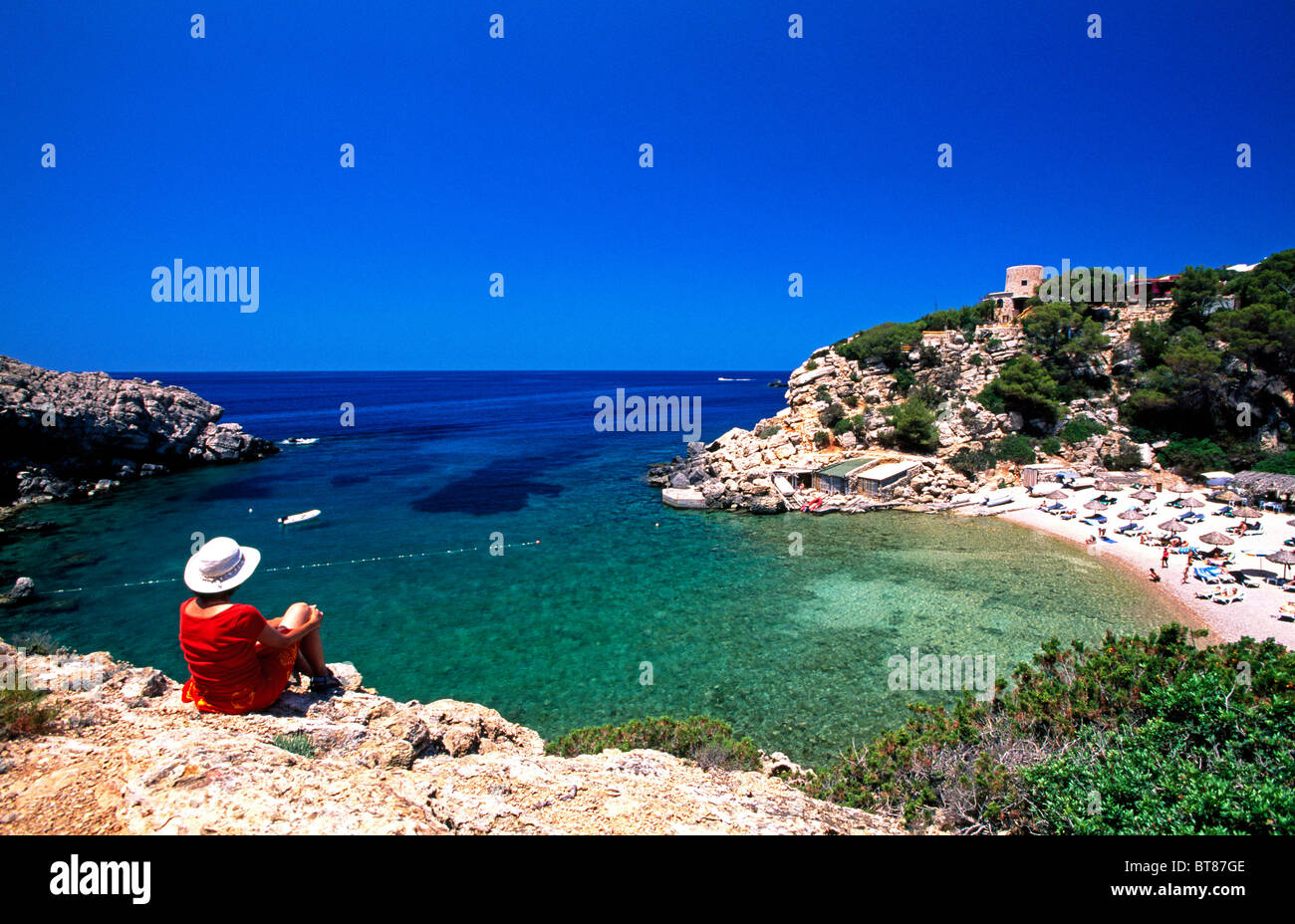 Cala Carbo, Ibiza, Isole Baleari, Spagna Foto Stock