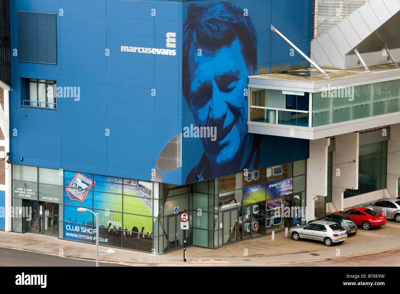 Portman Road Football Ground, Ipswich Town Football Club, Ipswich, Suffolk, Inghilterra, Regno Unito. Foto Stock