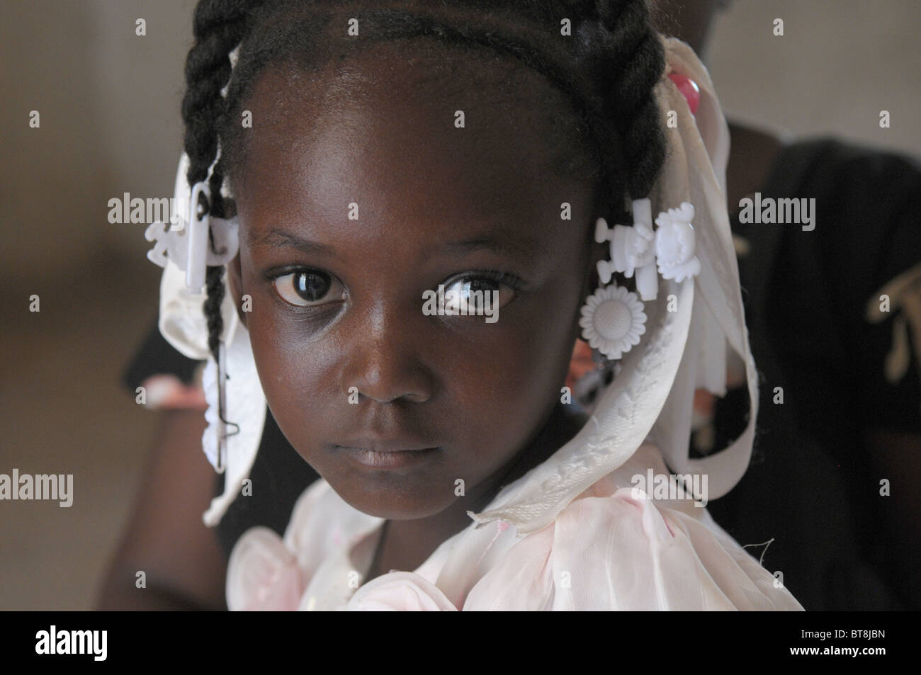 Le donne e i bambini di Haiti l'isola di La Gonave Foto Stock