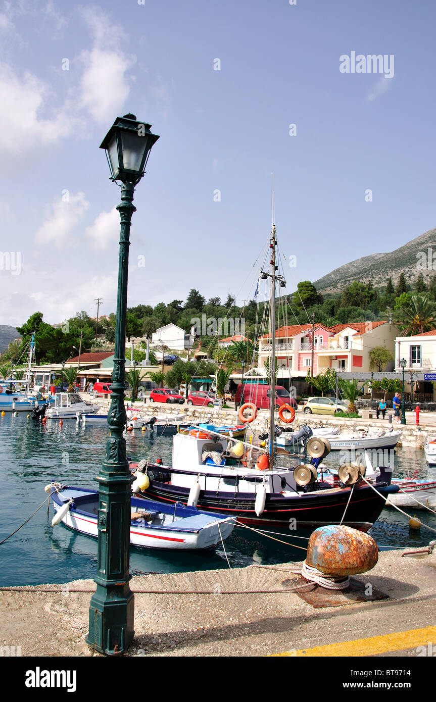 Vista porto, Agia Efimia, Cefalonia (Cefalonia), Isole IONIE, Grecia Foto Stock