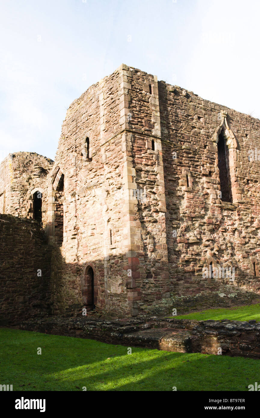 Rovine del Castello di Monmouth Foto Stock