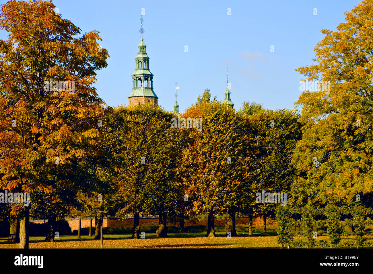 Il Castello di Rosenborg giardino, Copenhagen, Danimarca, in Europa Foto Stock