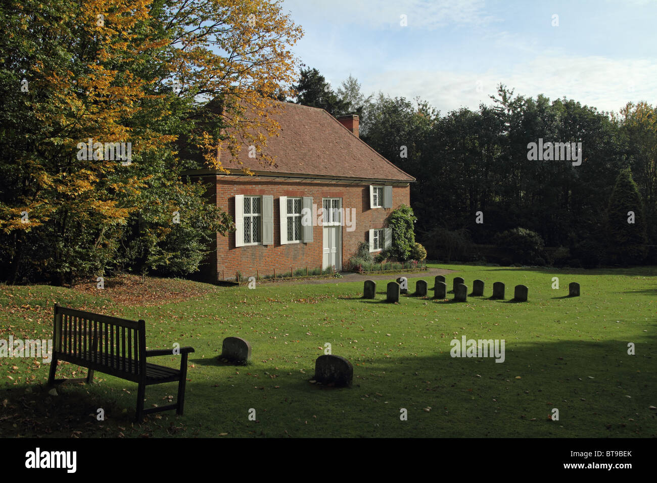 Amici Meeting House, Jordans, Buckinghamshire, Inghilterra. William Penn è qui sepolto. Famoso Quaker connessioni. Foto Stock