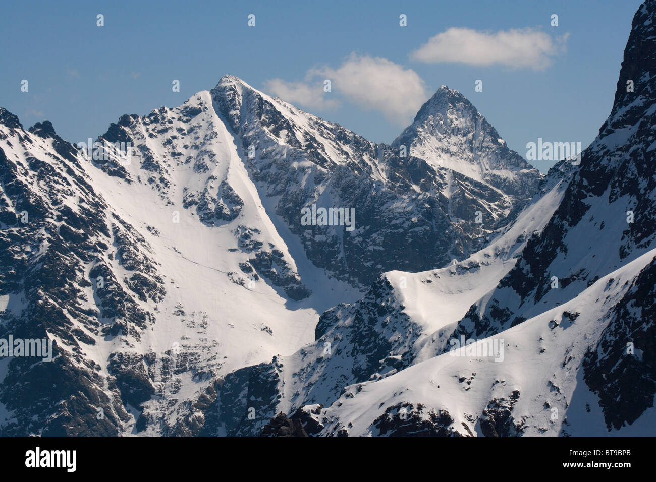 Rysy - il picco più alto della Polonia in inverno, Monti Tatra Foto Stock