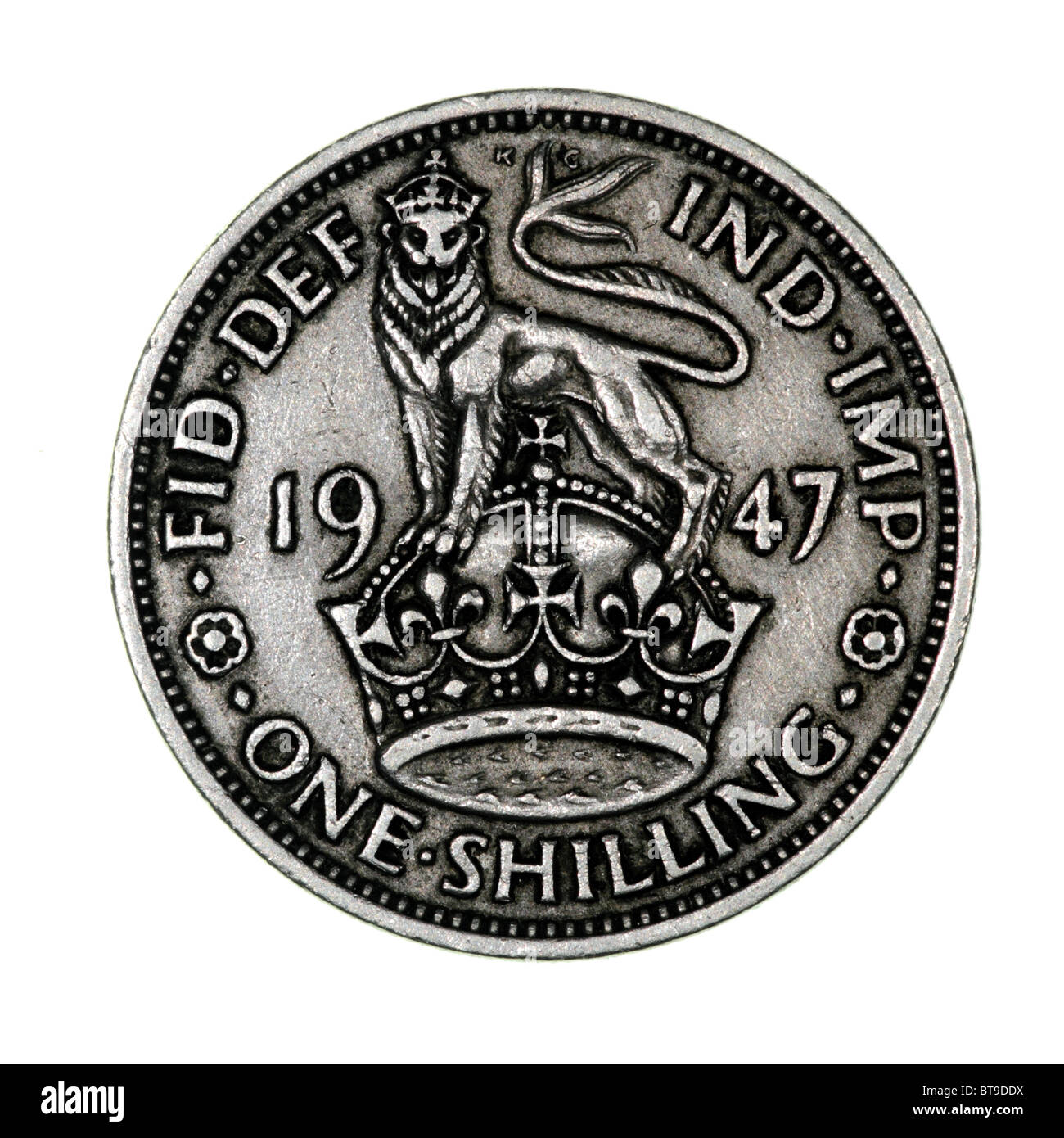 Vecchio scellino britannico Foto Stock