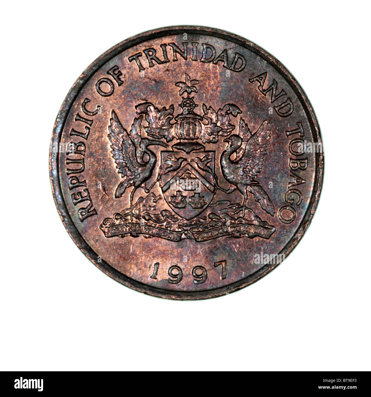 Moneta da 5 cent Trinidad e Tobago Foto Stock