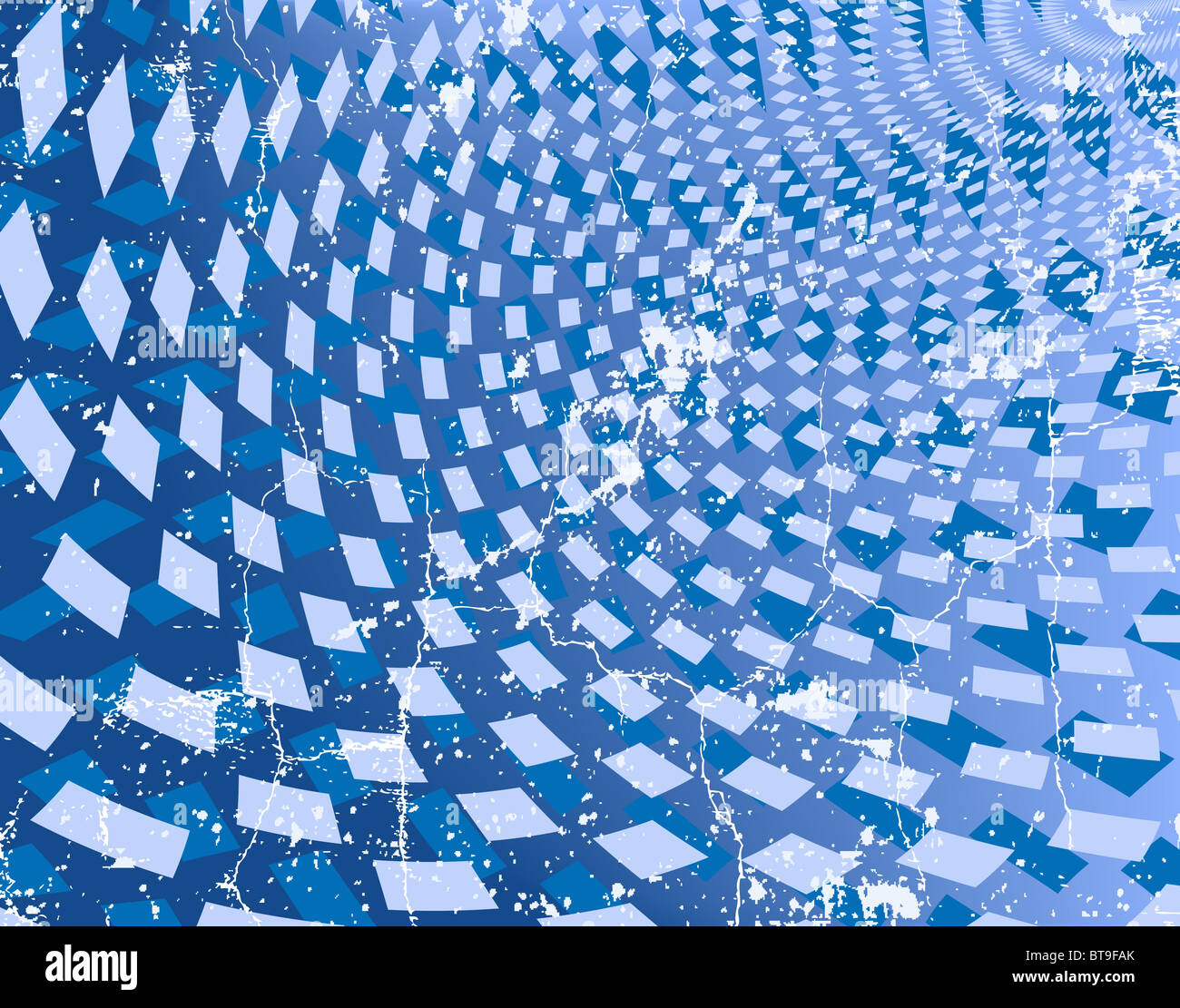 Abstract illustrato sullo sfondo di un diamante blu di forme con grunge Foto Stock