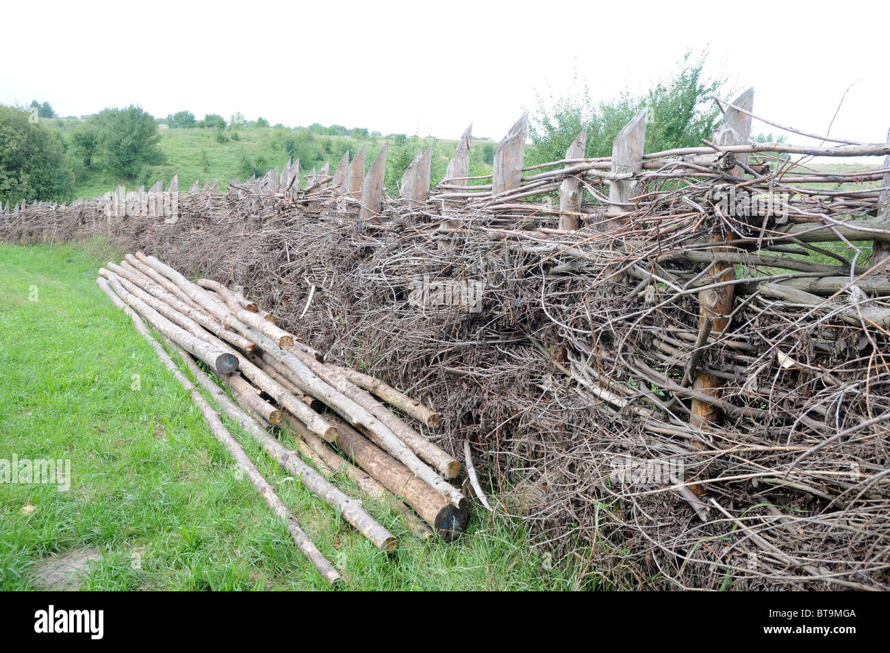 Recinzione in Alto Medioevo insediamento chiamato Amalang Foto Stock
